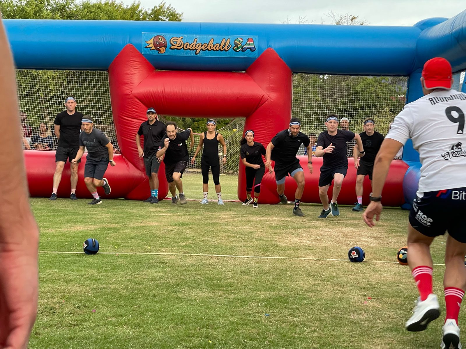 Kids celebrating after a dodgeball match, hosted by Dodgeball SA in Cape Town